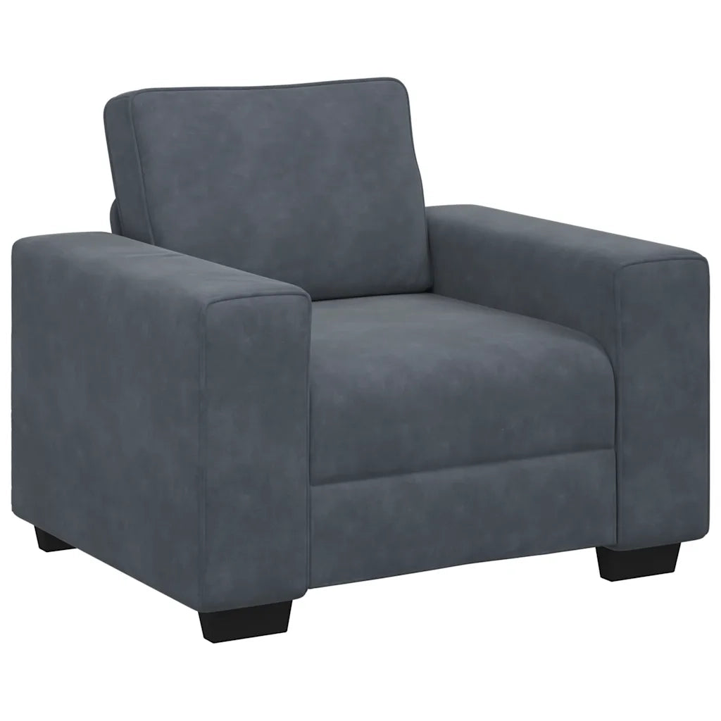 Set di Divani 3 pz con Cuscini Grigio Scuro in Velluto 3324668