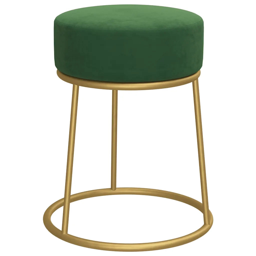 Sgabello Rotondo Verde in Vellutocod mxl 119449