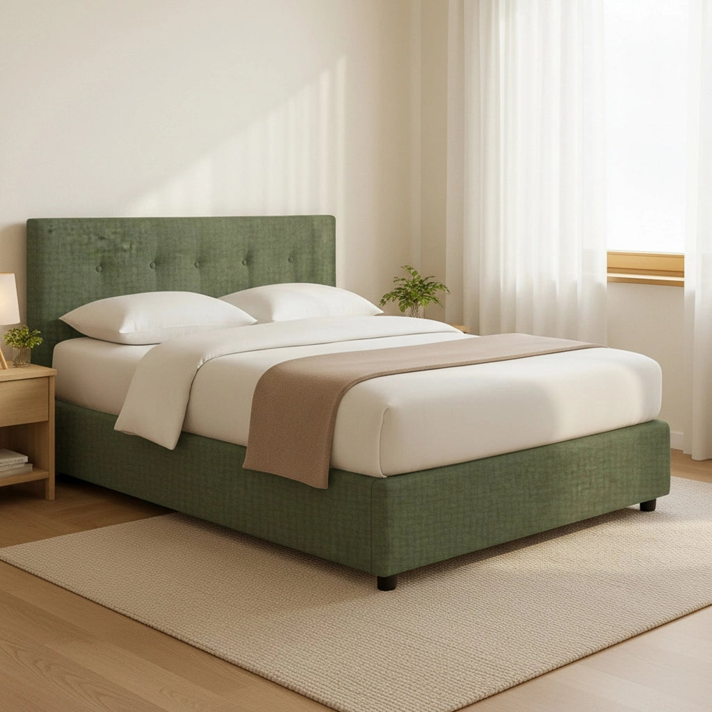 Preston, Letto Matrimoniale Sfoderabile Made in Italy, Verde