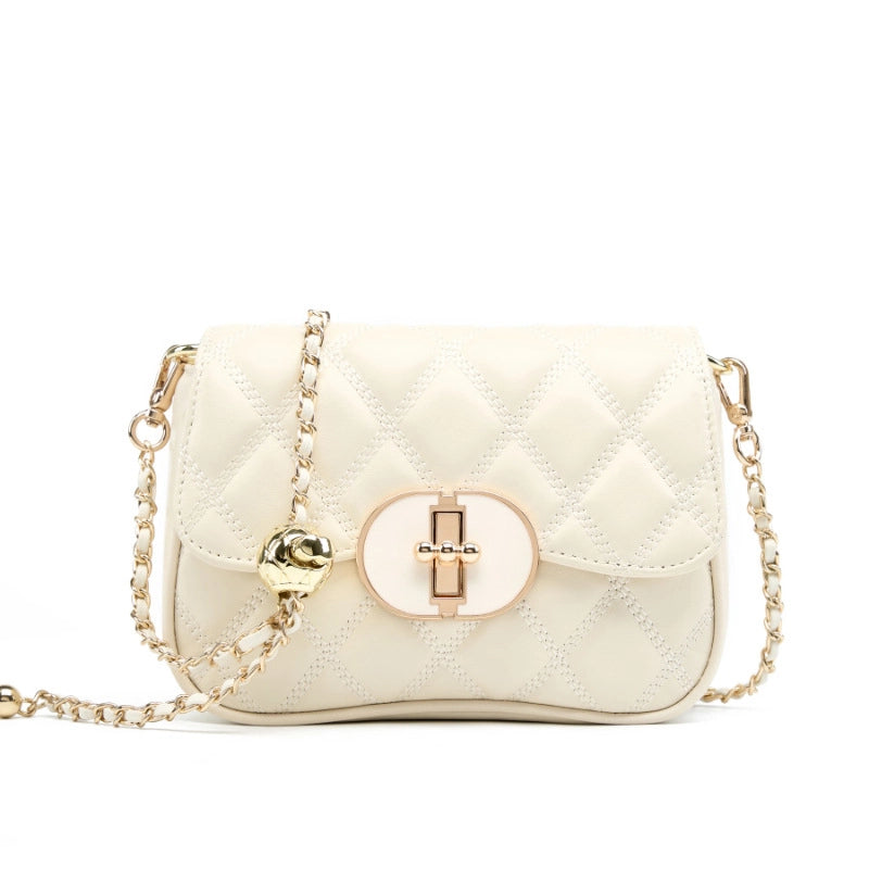 Borsa a tracolla da donna in vera pelle, colore bianco.