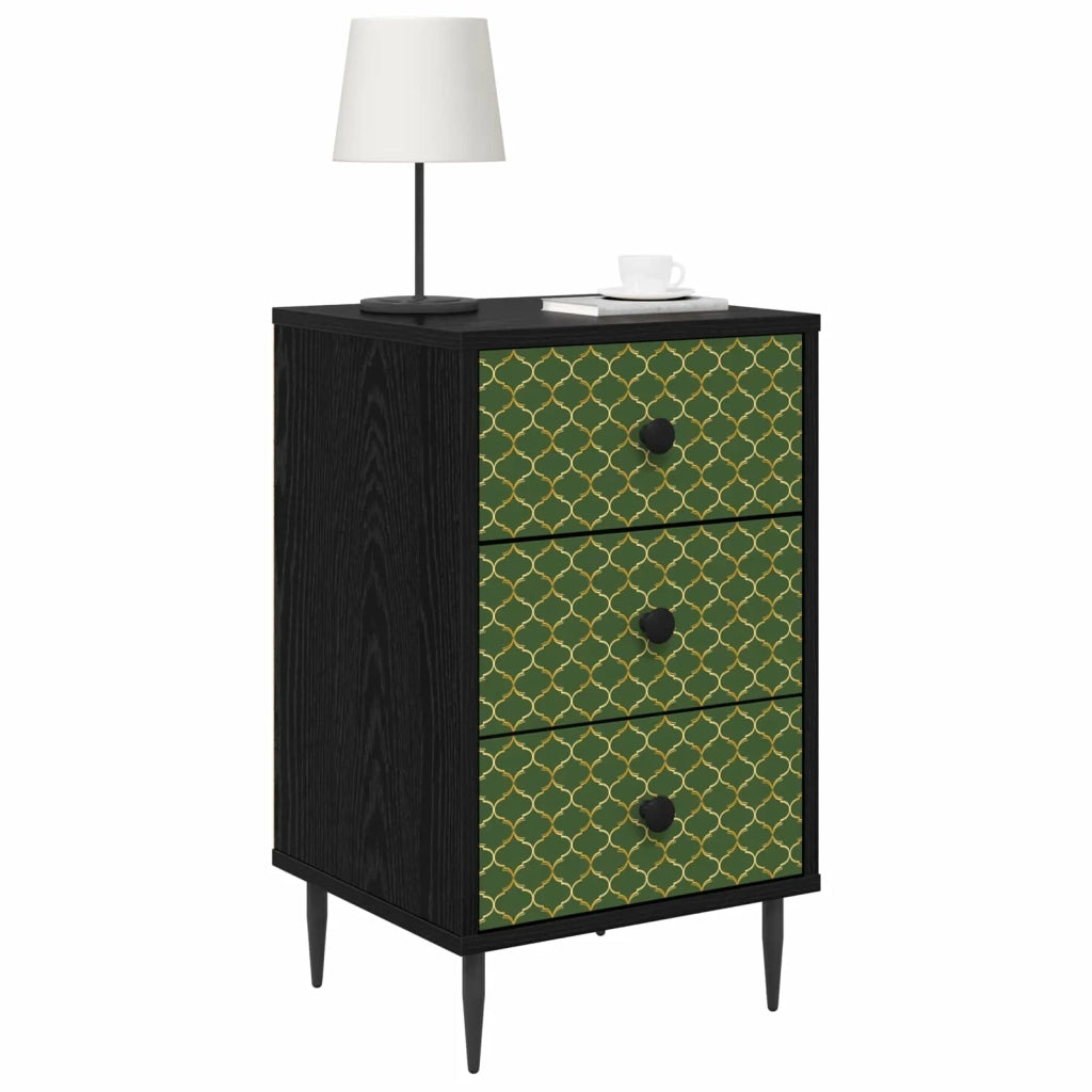 Armadio da Notte GELEEN 2 pz Rovere Nero 36 x 33 x 61 cm 8007314
