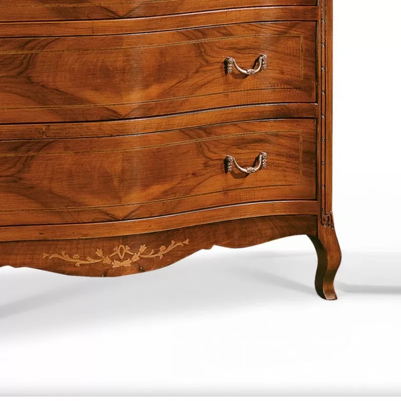 Como' in legno 4 cassetti con intarsio l.125 p.53 h.113 - Mobili 2G