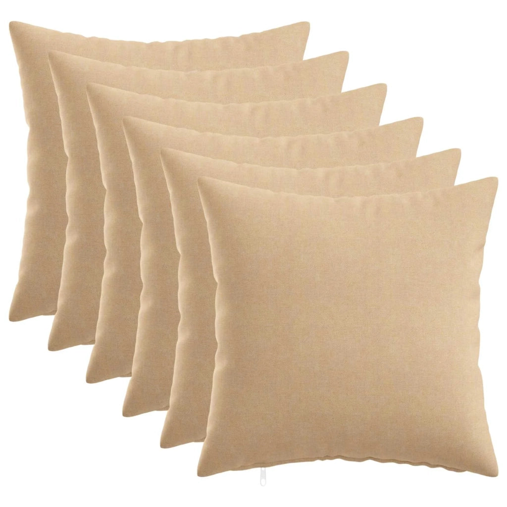 Federa 6 pz HEERLEN Crema 30 x 30 cm Tessuto 907352