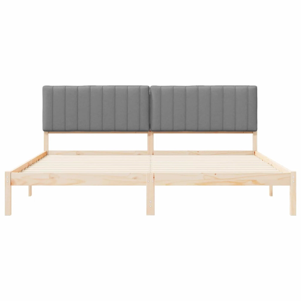Letto con Testiera Rivestita Grigio chiaro 200 x 200 cm 3405572