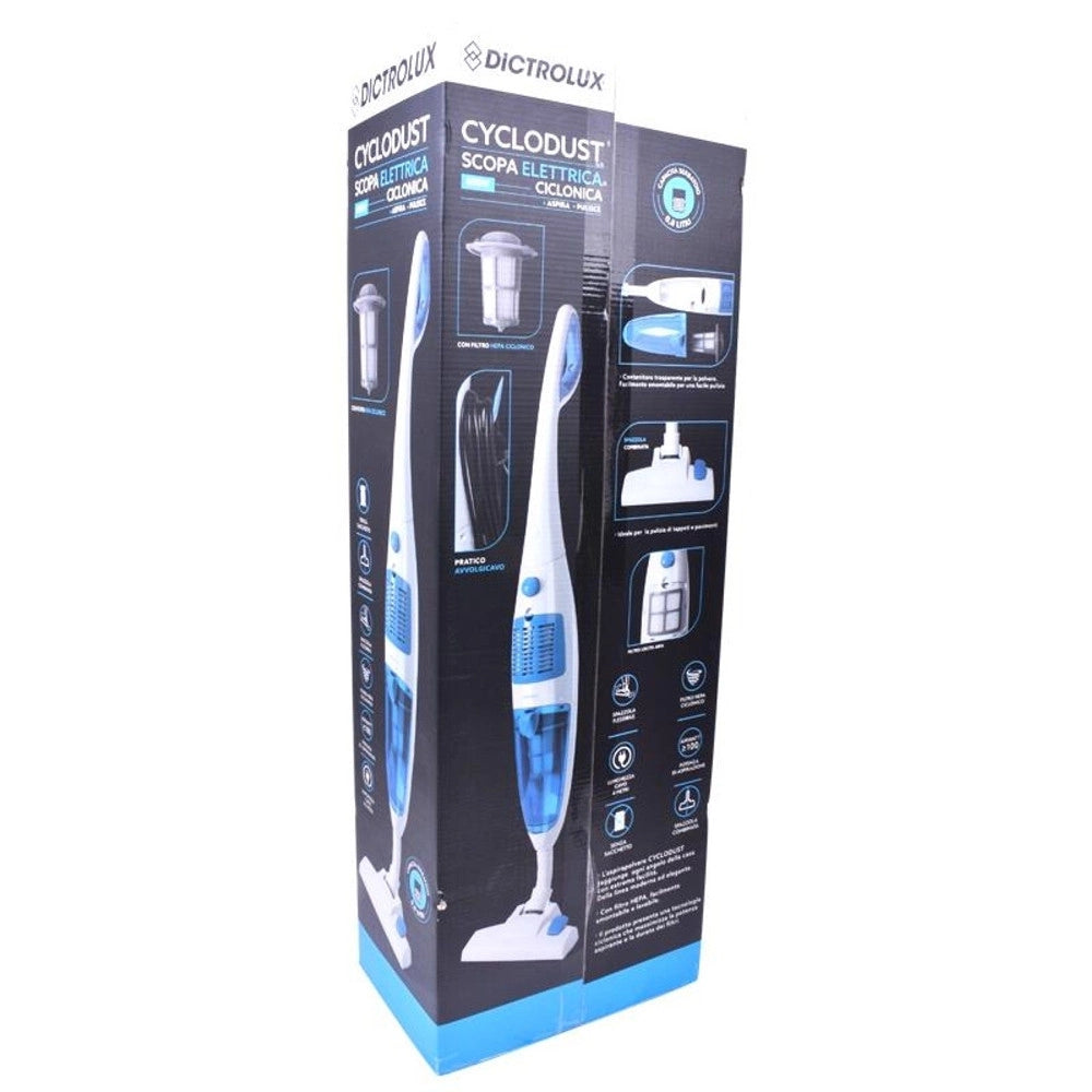 Trade Shop - Scopa Elettrica Ciclonica Aspirapolvere Cyclodust 600w Capacità 0,8lt Con Filtro Hepa -