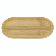 Trade Shop - Vassoio Multiuso In Bambù Decorativo Organizer Ovale Per Cucina Bagno 17.5x9cm 10851 -