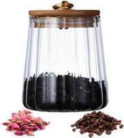 Contenitore di conservazione 650ml in vetro borosilicato di alta qualità - contenitore in vetro - contenitore per potature - contenitore per la cucina - coperchio in bambù - chiusura ermetica - contenitore di conservazione