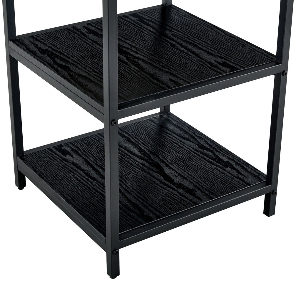 Tavolo da pranzo rotondo Ø107 cm nero con doppio ripiano