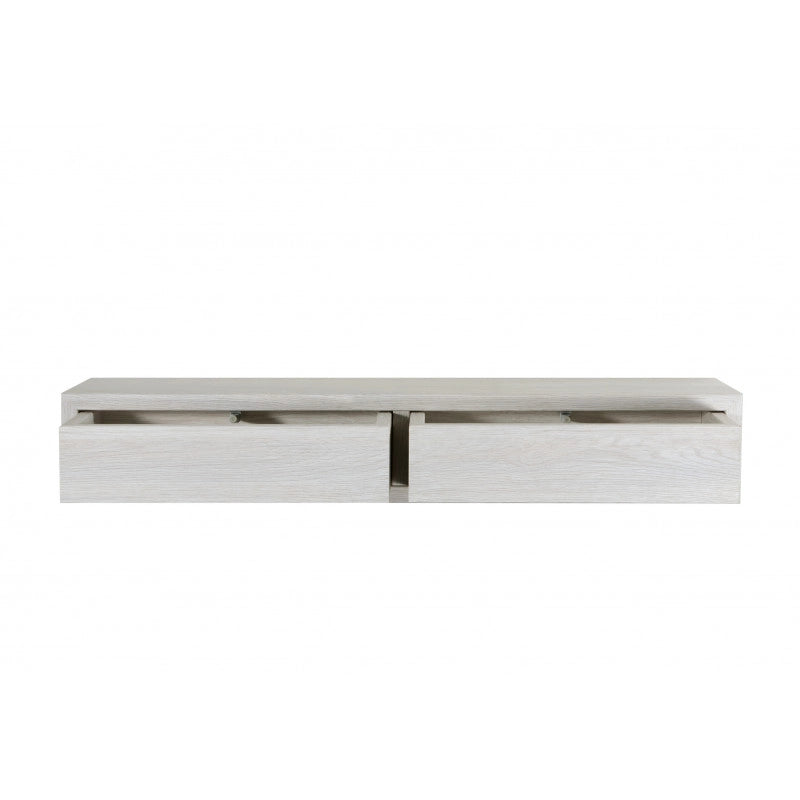 Mensola da Muro con Cassetto, Comodino Sospeso, Mensola da Parete, Rovere Sbiancato, 88,2x13,4 p23,7 cm - Domino Maxi