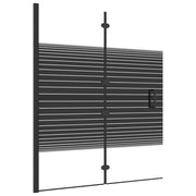 Pannello Doccia Pieghevole in ESG 120x140 cm Nero CFW5357511