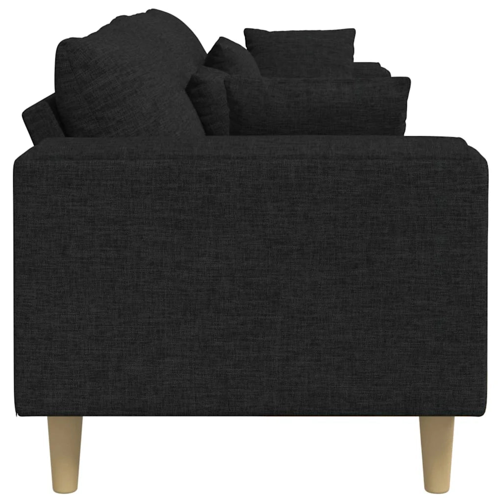 Divano con cuscino-Sofa con cuscino-Divanetto Nero 250 x 77 x 76 cm Tessuto