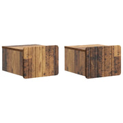 Mobiletto da notte a muro 2 pcs Legno antico 33 x 34,5 x 24 cm 898272