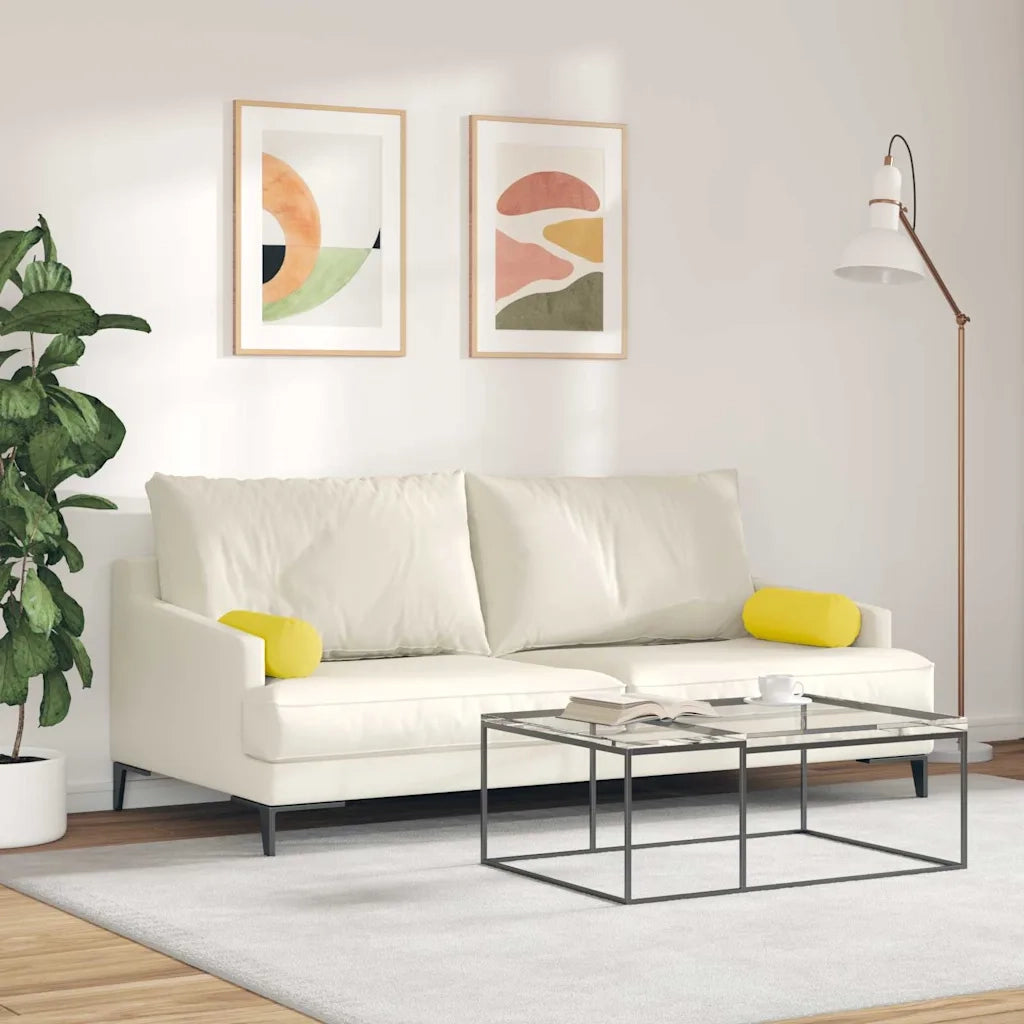 Cuscini a rullo 2 pz | Cuscini per sedie Giallo Chiaro ? 15 x 40 cm Tessuto