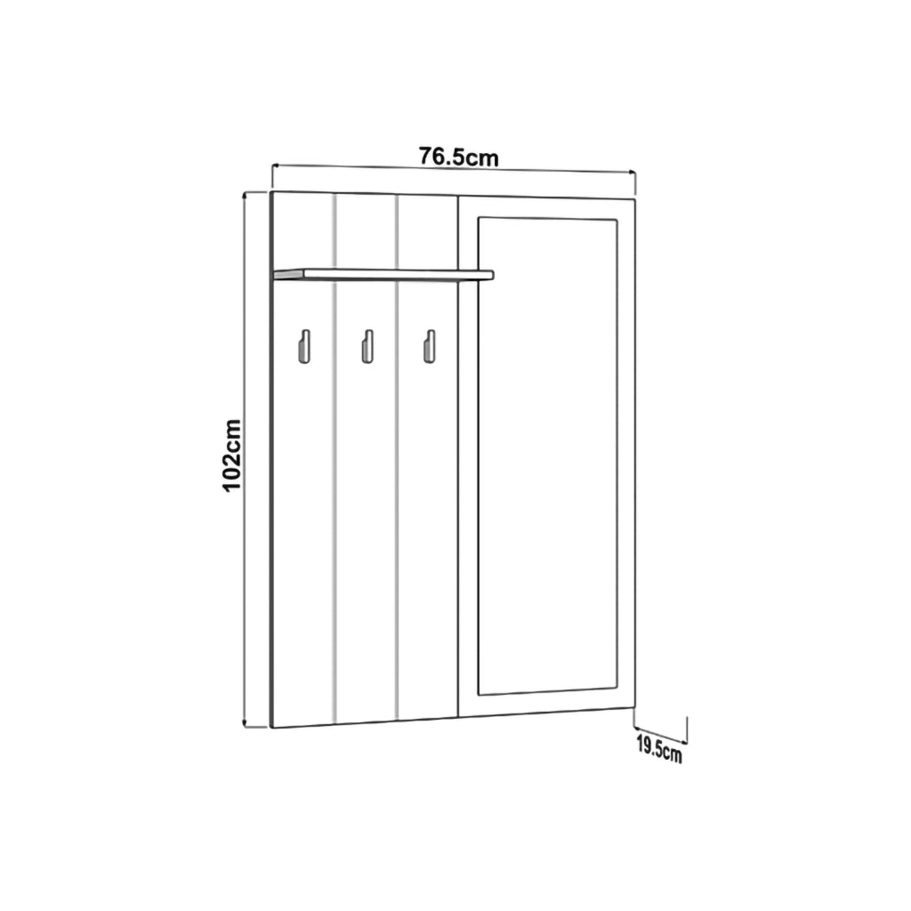 Kaikou, Mobile da Ingresso Specchio Incluso, 77x20x102h cm Bianco
