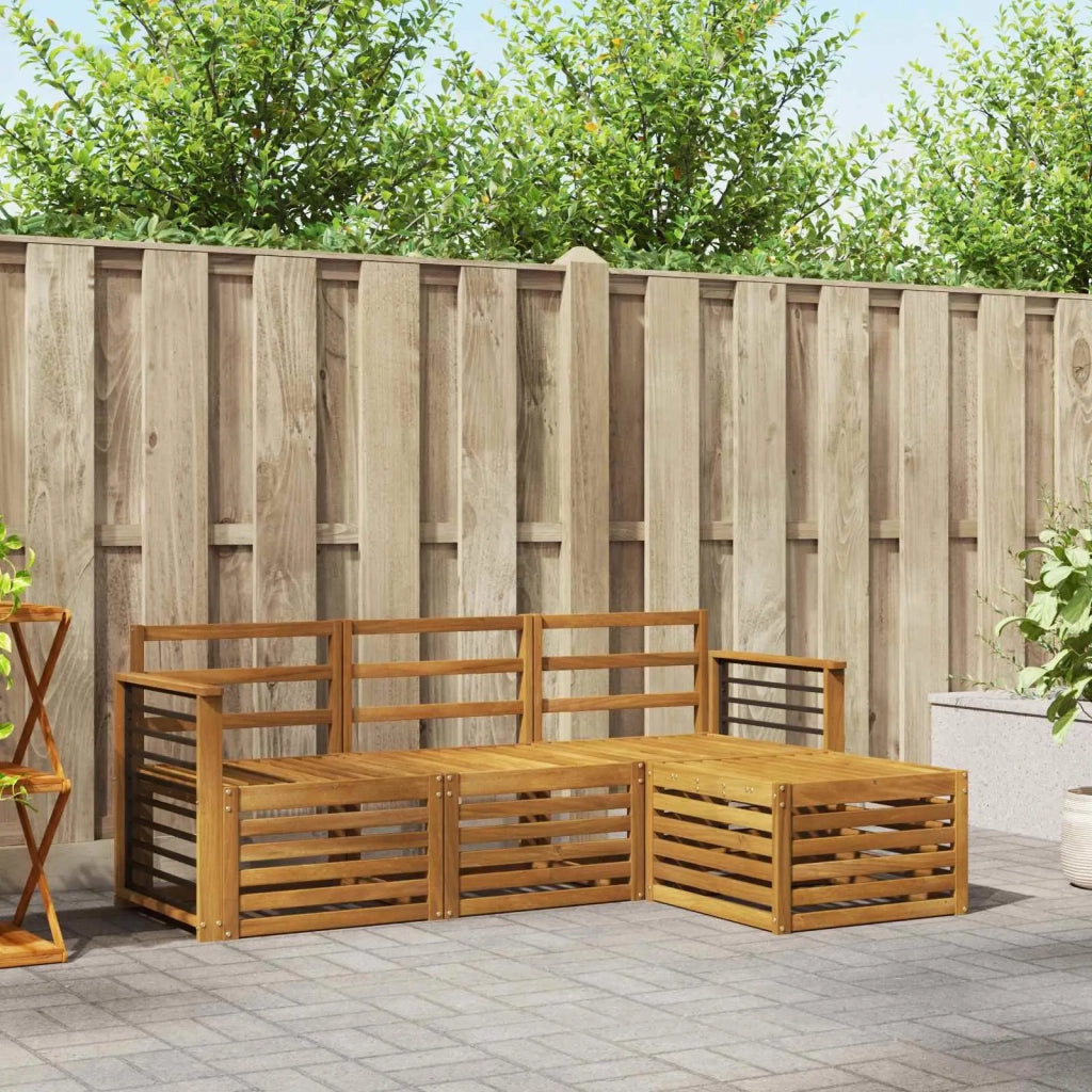 Set divani 4 pcs Naturale Legno di Acacia Massello 3374619