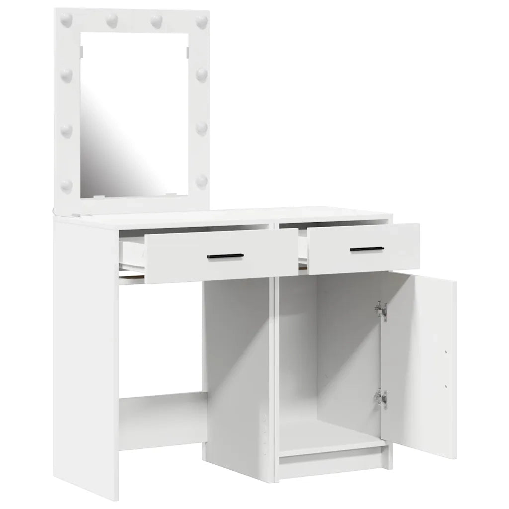 Toeletta | Tavolo da Trucco con cassetto 2 pz Bianco 50 x 41 x 135 cm