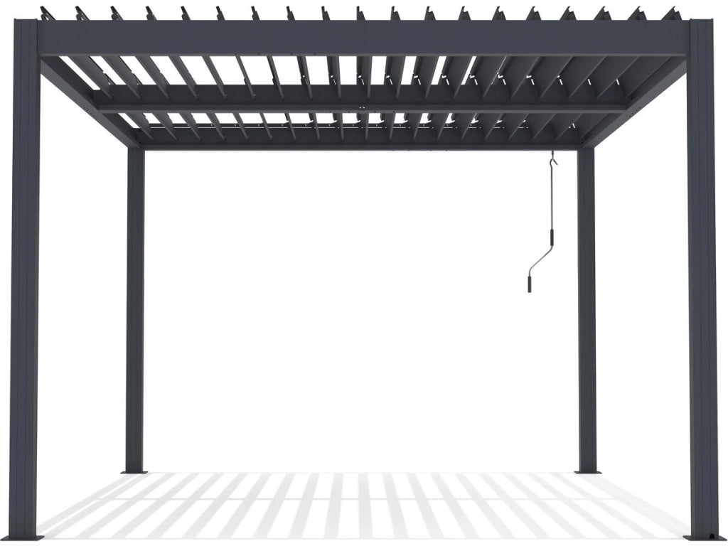 Pergola bioclimatica "Windsor" in alluminio con led 3 x 4 - Grigio