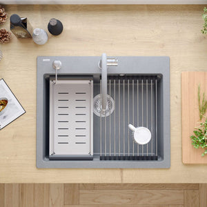 Lavello In Granito Kurt 110 Workstation Grey Metallic