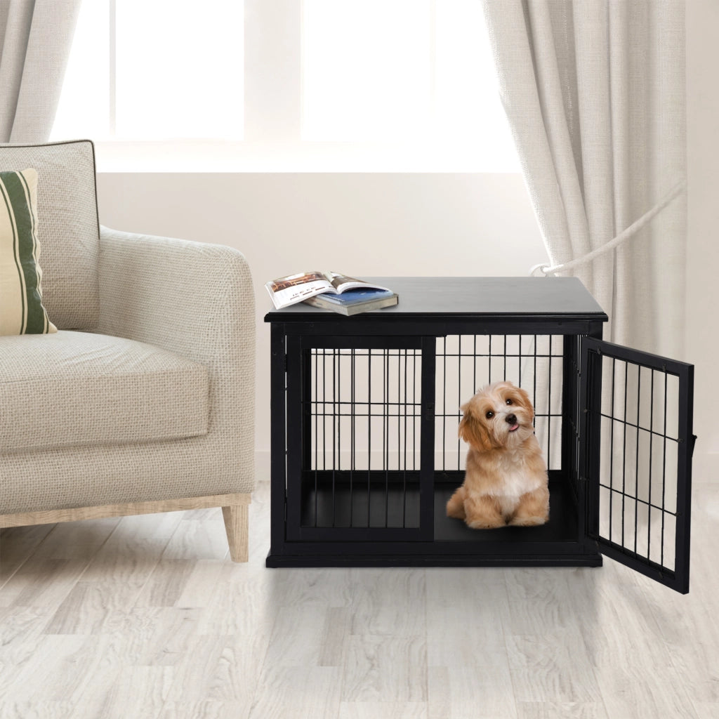 Casetta per cani in legno MDF ¨C zephmum ¨C nero 81x58x66 cm