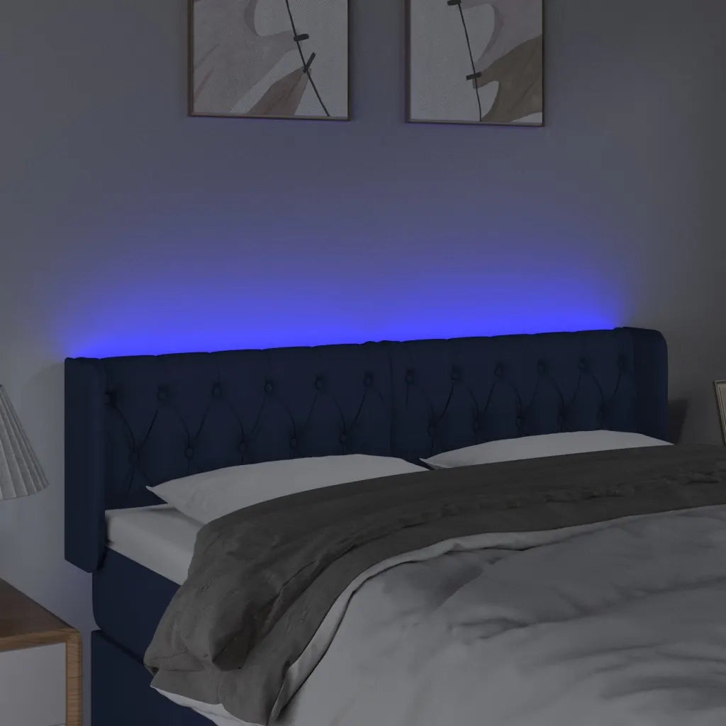 Testiera a LED Blu 163x16x78/88 cm in Tessuto 3123584