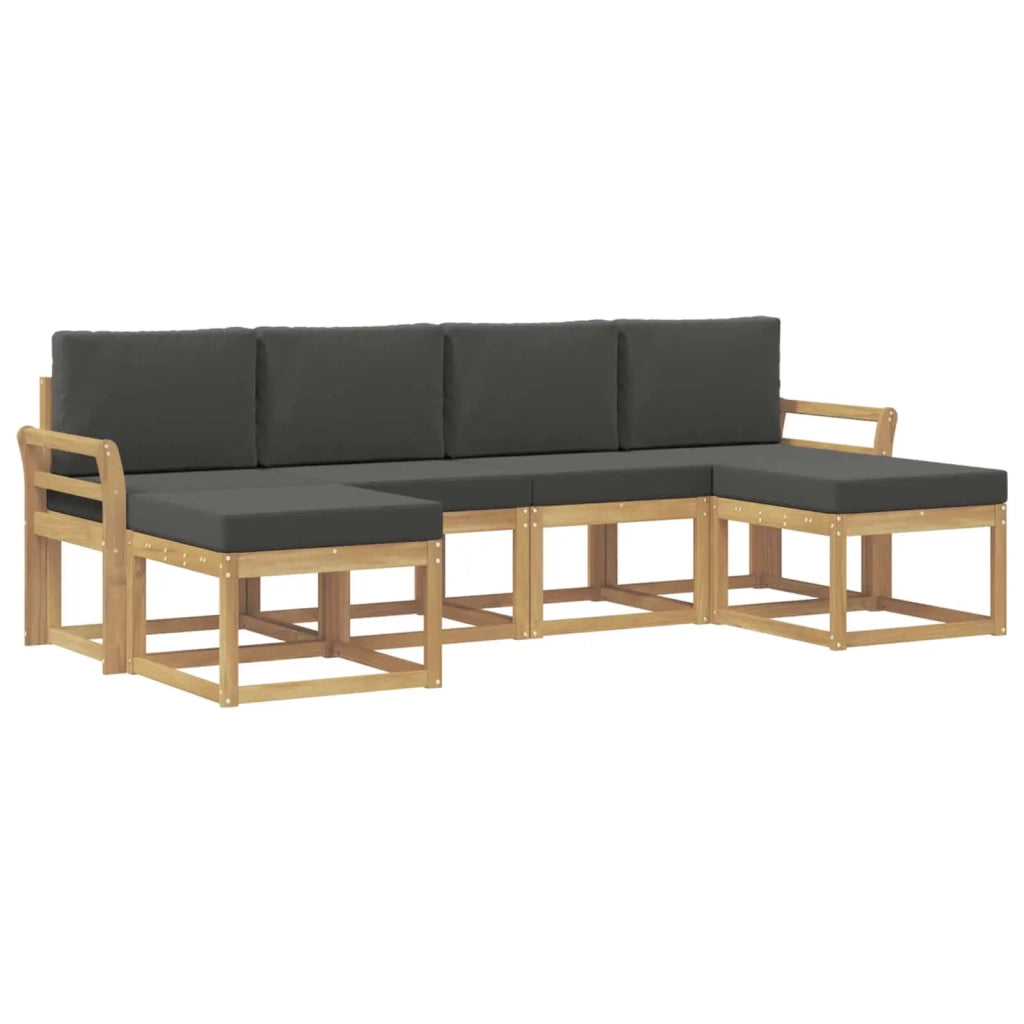 Set di divani da esterno 6 pz Bianco e Antracite Poliestere 3388016