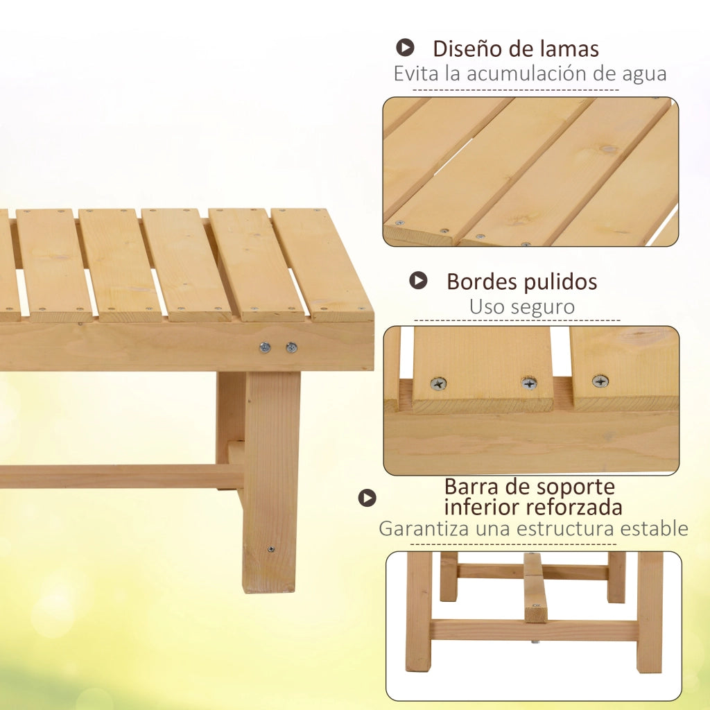 Tavolo da giardino in legno ¨C zephmum ¨C colore naturale 110x38x35 cm