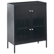 Vetrinetta in ferro nero con 2 ante in vetro e 2 scomparti chiusi Stile scandinavo