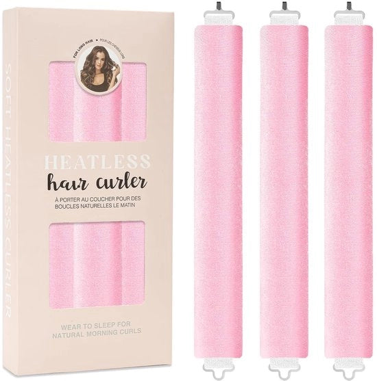 Curlatori senza calore - Ideali per capelli lunghi - Scatola rosa - Creazioni di notte - Bellezza perfetta senza danni -