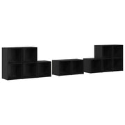 Set di mobili TV 8 pz | Armadietto TV | Mobile Porta TV Rovere Nero Legno multistrato