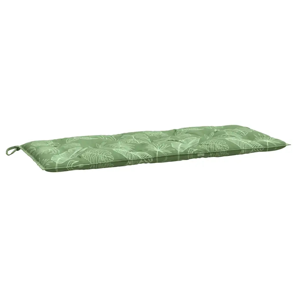 Cuscini Panca Giardino 2 pz-Set di 2 Cuscini per panchina da esterno Motivo a Foglie 120x50x7 cm Tessuto