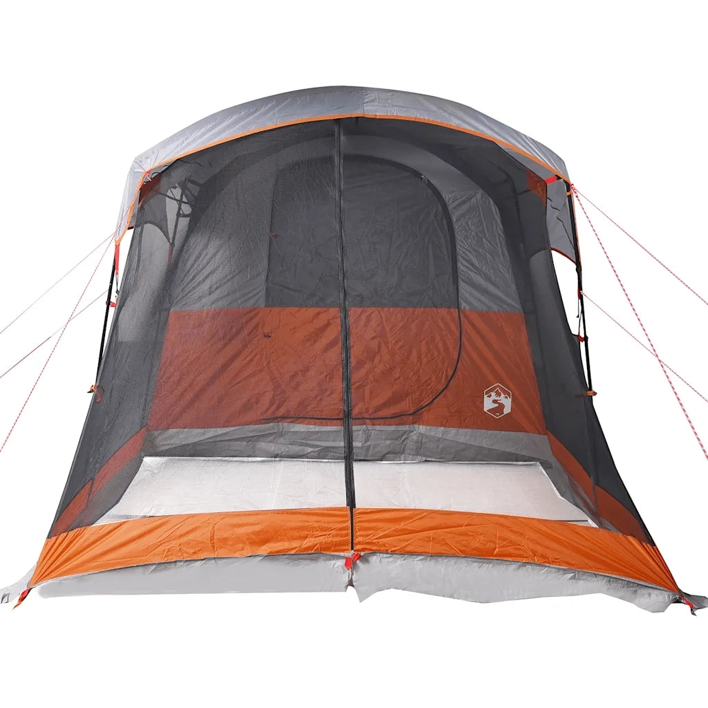 Tenda Familiare a Tunnel 8Persone Grigia Arancione Impermeabile 94787