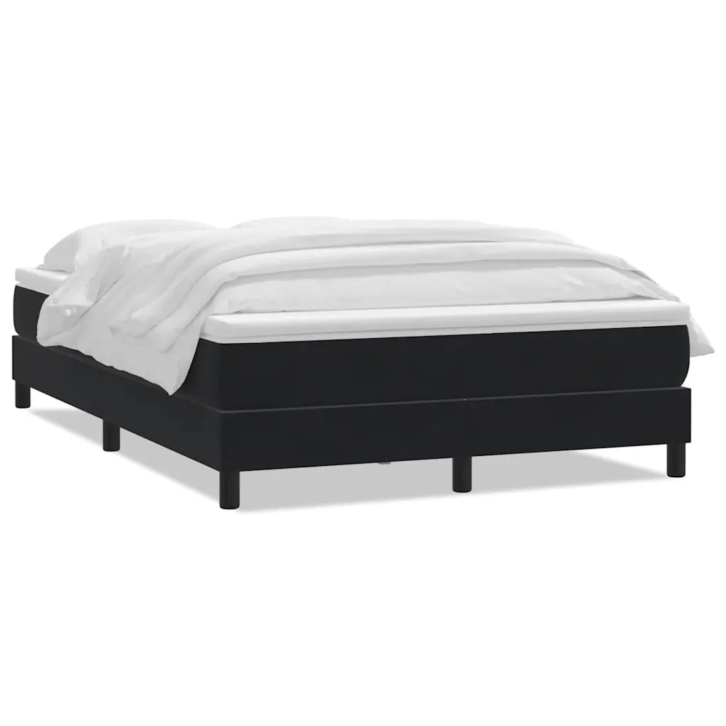 Giroletto a Molle con Materasso Nero 160x210 cm in Velluto 3315929