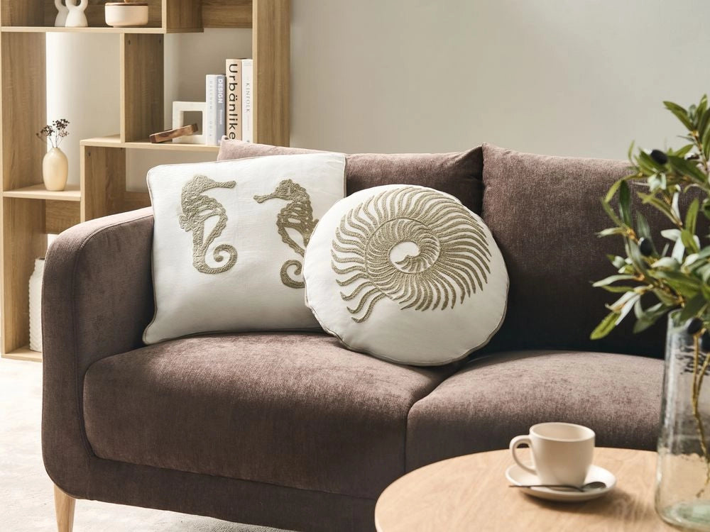Set di 2 cuscini decorativi in tessuto di cotone bianco con motivo animale 45/45 x 45/45 cm Cuscino decorativo