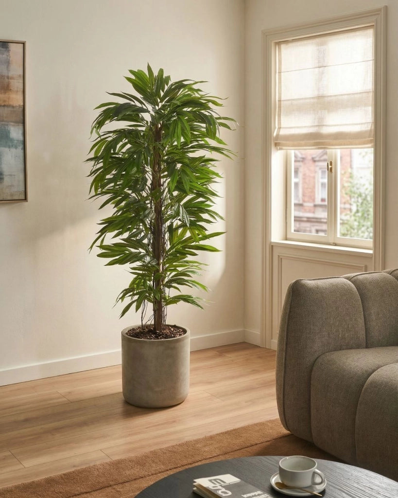 Pianta artificiale in vaso in materiale sintetico, 155 cm, accessorio decorativo da interno