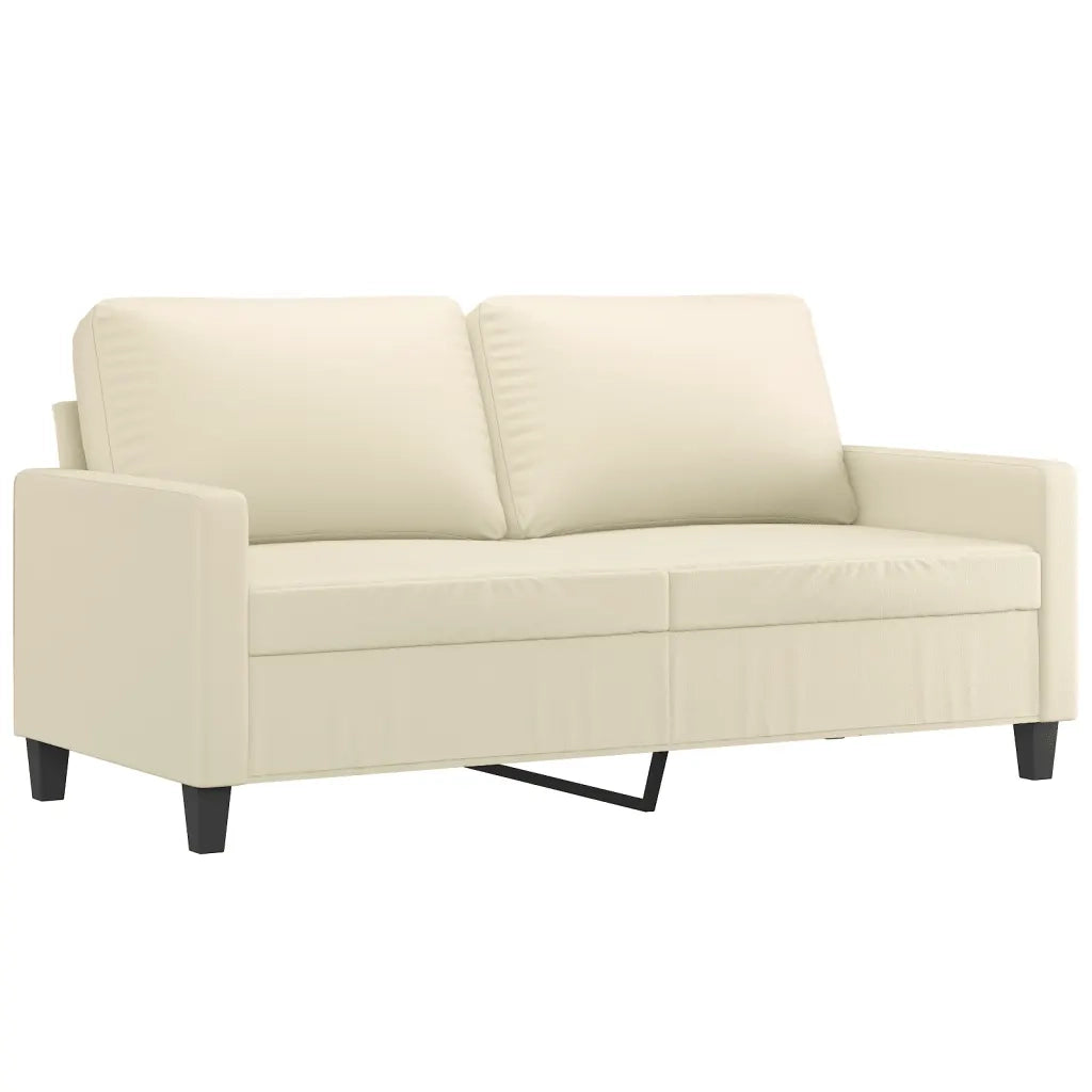 Divano a 2 Posti Crema 140 cm in Similpelle 359138