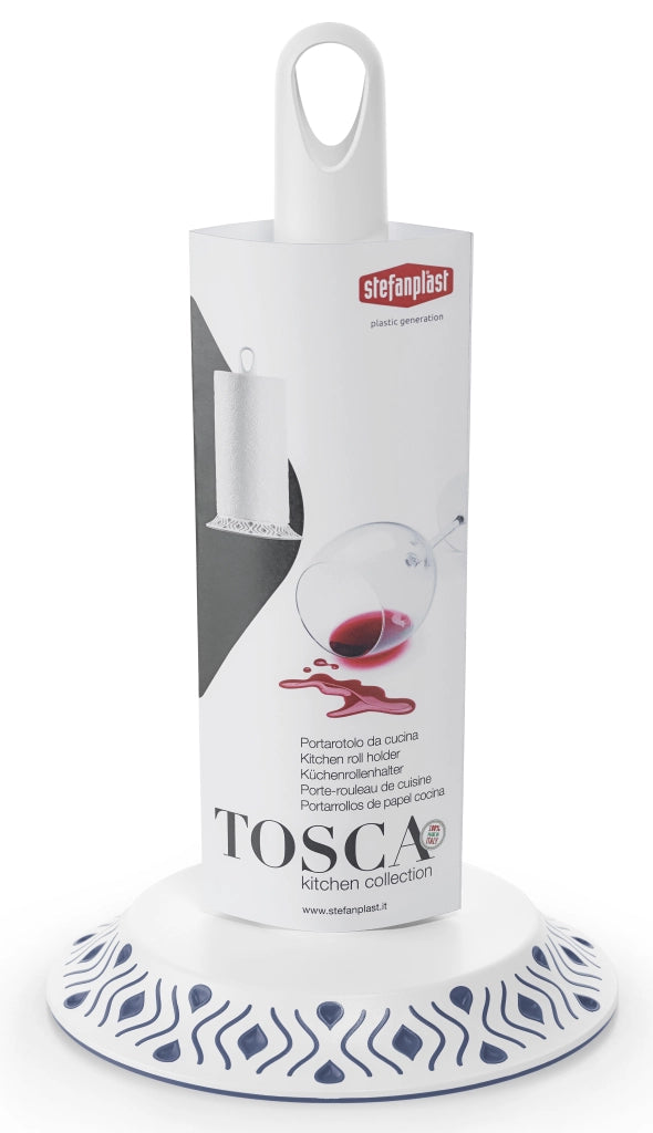 Stefanplast PORTAROTOLO DA CUCINA TOSCA bianco/blu palace