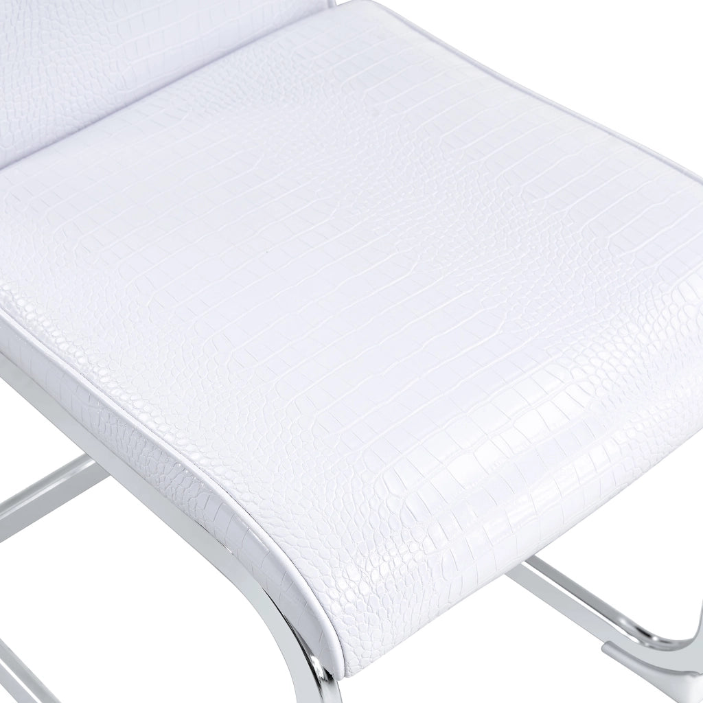 SEDIA da pranzo in PVC bianco e metallo cromato 75,5x46,5x44 cm