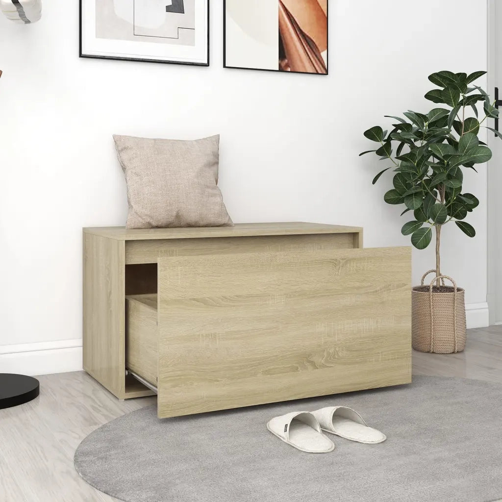 Panca da ingresso-Sgabello-Panca da Corridoio 80x40x45 cm Rovere Sonoma Truciolato