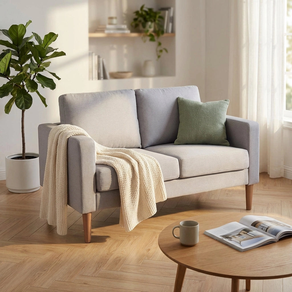 Divano 2 posti Scandinavo in Tessuto cm 124x73x82 - MANU