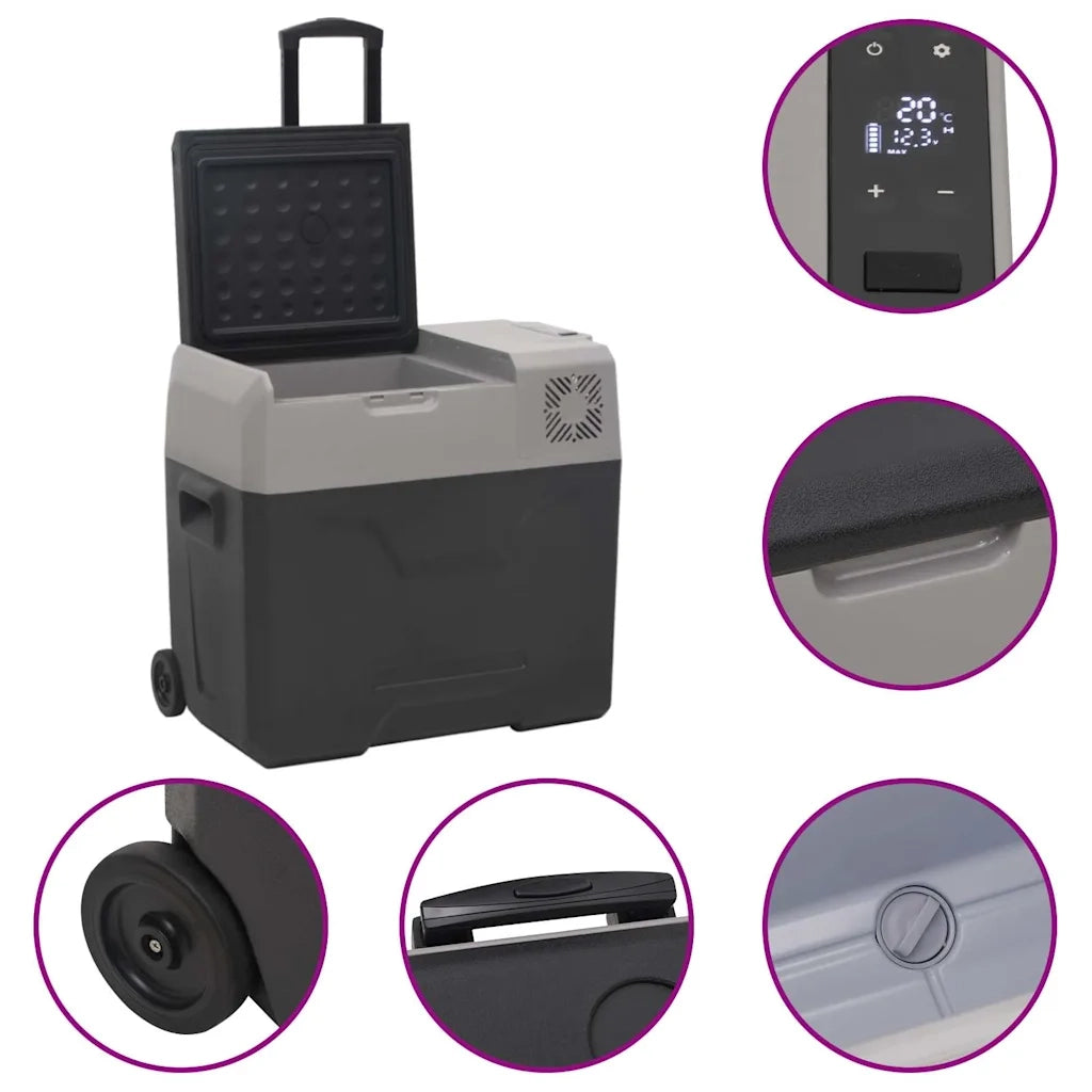 Borsa Frigo con Manico e Ruote Nera e Grigia 40 L Polipropilene CFW7809126