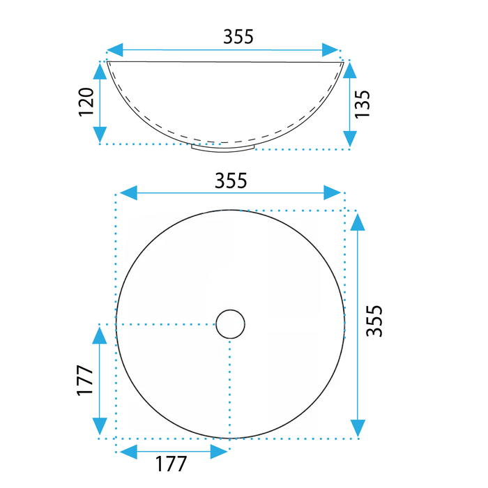 Lavabo Da Appoggio Rea Stella Gold Brush / White