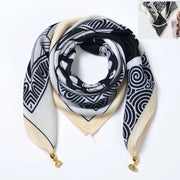 Sciarpa quadrata da donna in seta, stile pastorale, fresca ed elegante, 88 cm, foulard/scialle versatile e alla moda.