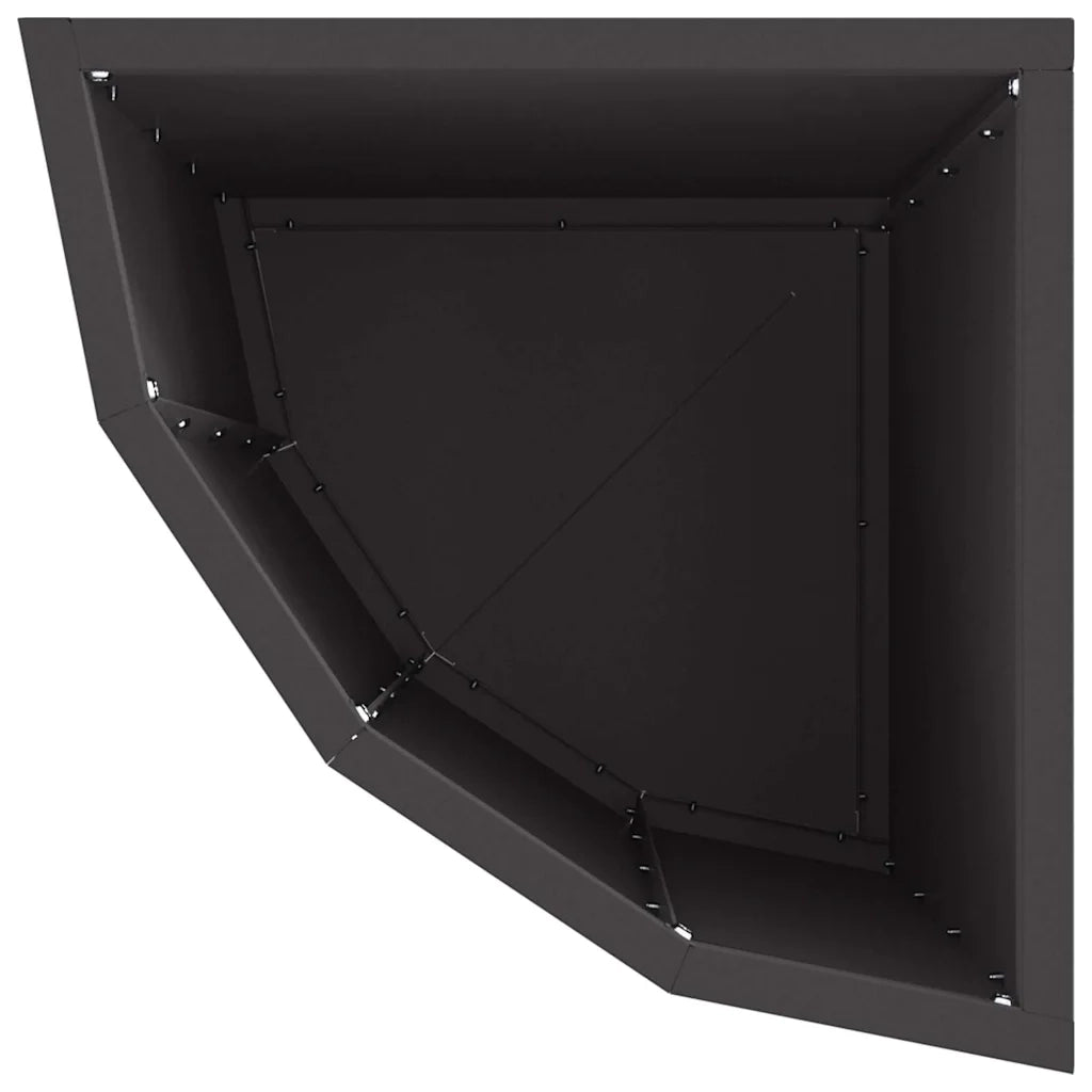 Vaso d'angolo Nero 30 x 30 x 50 cm Acciaio 883675