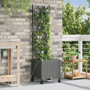 Vaso da Giardino con Irrigazione e Ruote Grigio Chiaro PP 3422952