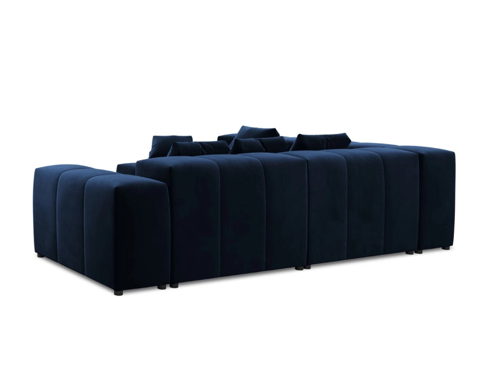 Cosmopolitan Design - Divano angolare modulare reversibile "Rome" 7 posti in velluto blu reale 