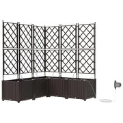 Fioriere | Cassetta per fiori | Vaso da giardino 5 pz Marrone 120 x 120 x 142 cm Plastica