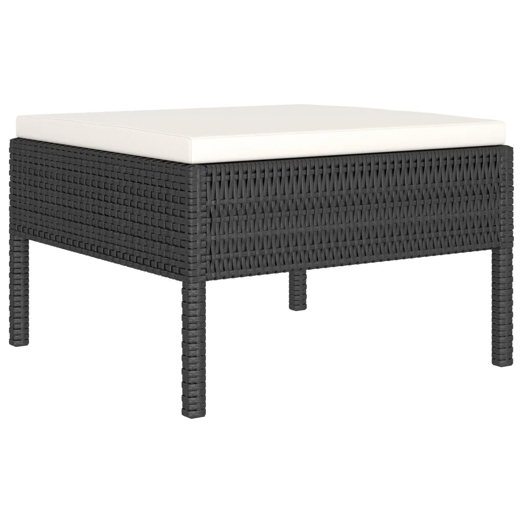 Set Divani da Giardino 6 pz con Cuscini in Polyrattan Nero cod mxl 37800