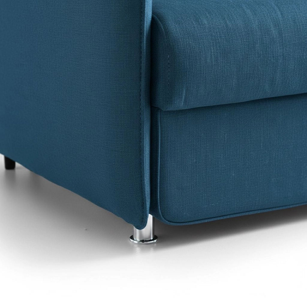 Varedo, Divano Fisso 2 Posti Sfoderabile Made in Italy, 180x95x90h cm blu