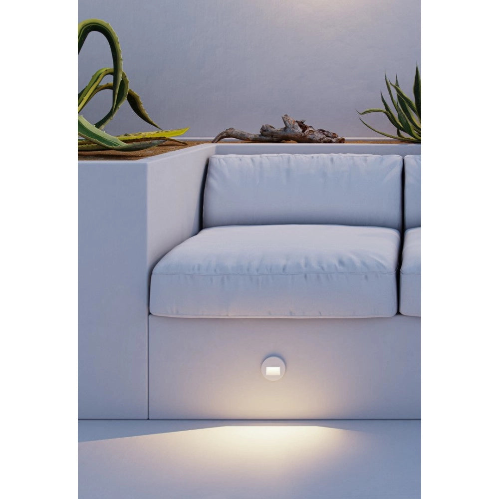 Beneito & Faure - Luce da incasso segnapasso LED Mis R Wall 3W - Segnapasso da parete rotondo IP65 Switch 2700K/3200K/4000K - Bianco