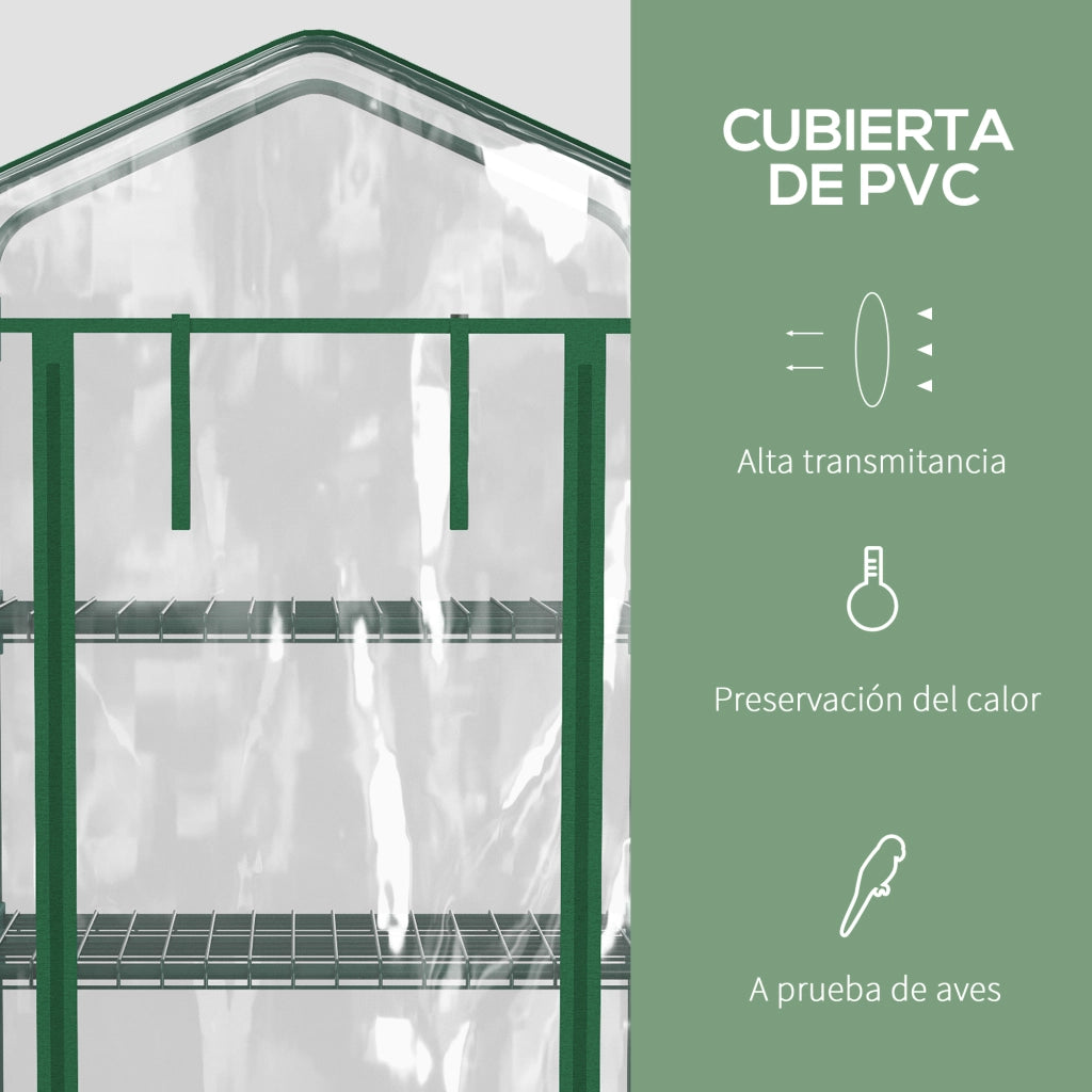 Serra da Giardino con Ruote e 4 Ripiani ¨C Xylo ¨C Porta con Zip e Telaio in Acciaio 69x50x165cm